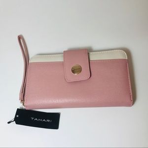 Tahari 'Sammy' Clutch in Dusty Rose
